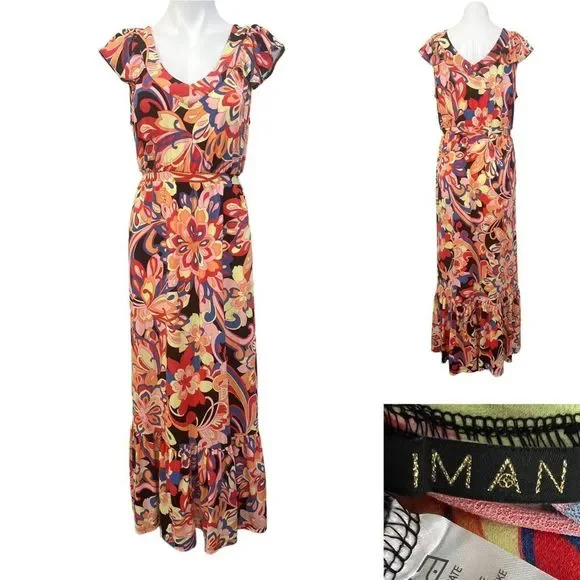 IMAN | Dresses | Iman Global Chic Drapey Knit Tiered Maxi Dress Floral Sz Large | Poshmark IMAN | Dresses | Iman Global Chic Drapey Knit Tiered Maxi Dress Floral Sz Large | Poshmark